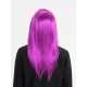 Fuşya Renk Düz Kesim Uzun Parti Peruğu