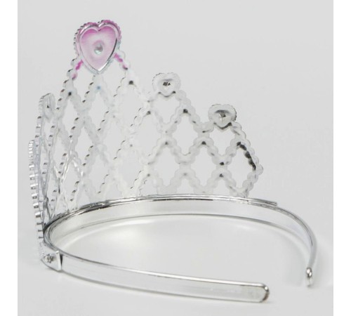 FuşyaKalpliGümüşRenkKraliçeTacıPrensesTacı