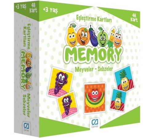 Games Memory Eşleştirme Kartları Meyve Sebzeler 48 Kart 5040