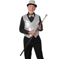 Gece Işıltısı Gümüş Payetli Pullu Papyon 7x2 cm