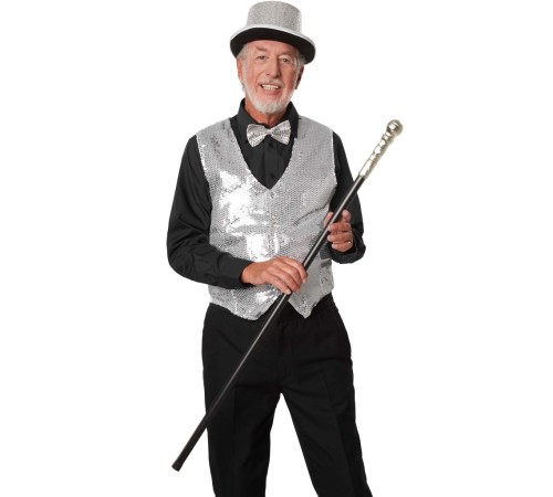 Gece Işıltısı Gümüş Payetli Pullu Papyon 7x2 cm