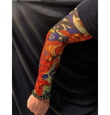 Giyilebilir Kol Dövmesi Çorap Dövme 3D Baskılı Kol Bacak Dövme 2 Adet Model 4