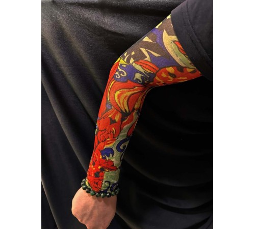 Giyilebilir Kol Dövmesi Çorap Dövme 3D Baskılı Kol Bacak Dövme 2 Adet Model 4