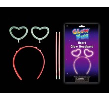 Glow Stick Karanlıkta Yanan Fosforlu Kalp Taç 12 Adet