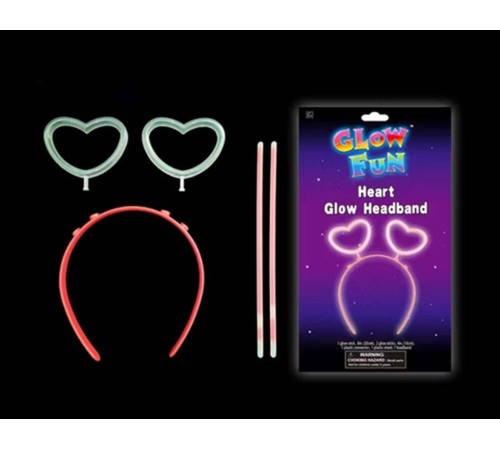 Glow Stick Karanlıkta Yanan Fosforlu Kalp Taç 12 Adet Glow Stick Karanlıkta Yanan Fosforlu Kalp Taç 12 Adet