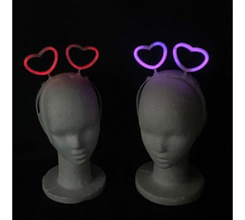 Glow Stick Karanlıkta Yanan Fosforlu Kalp Taç 12 Adet Glow Stick Karanlıkta Yanan Fosforlu Kalp Taç 12 Adet
