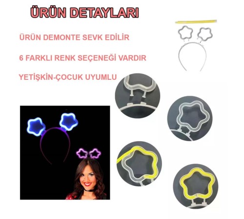 Glow Stick Karanlıkta Yanan Fosforlu Yıldız Taç 12 Adet Glow Stick Karanlıkta Yanan Fosforlu Yıldız Taç 12 Adet