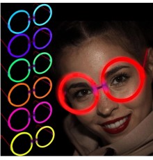   Glow Stick Yuvarlak Gözlük - Glow Partisi Gözlükleri - Glow Stick Gözlük 12 Adet