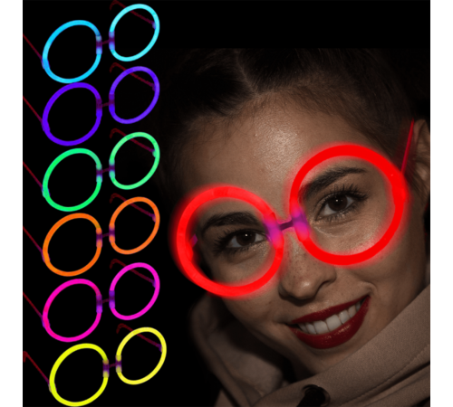 GlowStickPartiGözlüğüGlowPartisiYuvarlakŞekilliFosforluGözlük6Adet