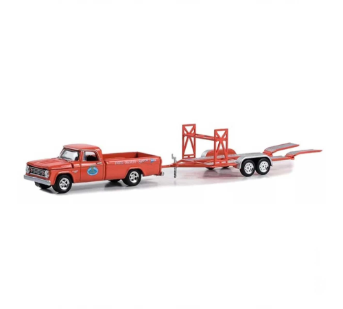 Greenlight 1/64 1967 Dodge D-100 with Tandem Car Trailer Greenlight 1/64 1967 Dodge D-100 with Tandem Car Trailer