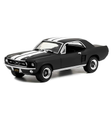 Greenlight 1:64 1967 Ford Mustang Coupe In Black With White Stripes