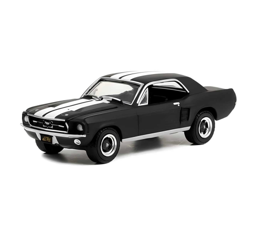 Greenlight 1:64 1967 Ford Mustang Coupe In Black With White Stripes Greenlight 1:64 1967 Ford Mustang Coupe In Black With White Stripes