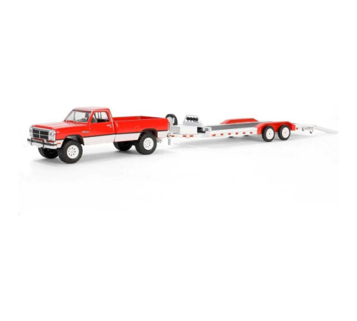Greenlight 1/64 Hitch & Tow Series 31 - 1991 Dodge Ram Power Ram 250 with Heavy Duty Car Hauler