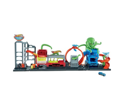 GTT96 Hot Wheels, Dev Ahtapot ile Araba Yıkama Oyun Seti / +4 yaş