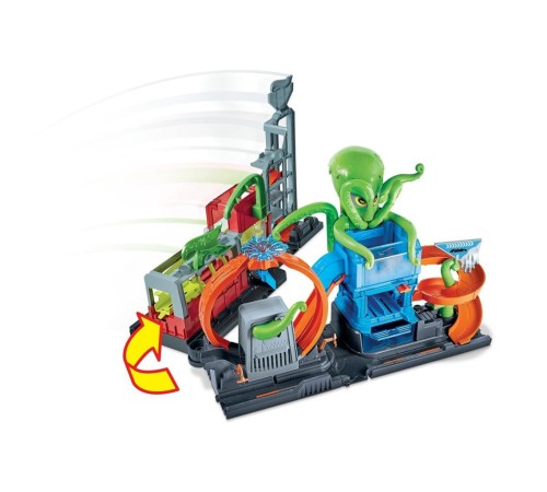 GTT96 Hot Wheels, Dev Ahtapot ile Araba Yıkama Oyun Seti / +4 yaş