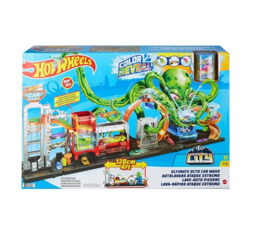 GTT96 Hot Wheels, Dev Ahtapot ile Araba Yıkama Oyun Seti / +4 yaş