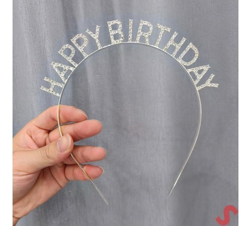 Gümüş Kristal Taşlı Happy Birthday Doğum Günü Tacı İthal Ürün A Kalite 17x16 cm Gümüş Kristal Taşlı Happy Birthday Doğum Günü Tacı İthal Ürün A Kalite 17x16 cm