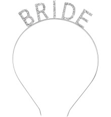 Gümüş Renk Bekarlığa Veda Kristal Taş Bride Tacı İthal 16x10 cm