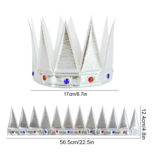 GümüşRenkEvaYumuşakKralKraliyetTacıYetişkinÇocukUyumlu55cm