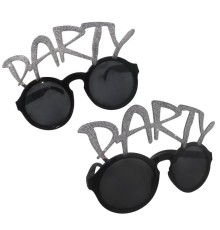 Gümüş Simli Party Yazılı Parti Gözlüğü Show 15x7 cm