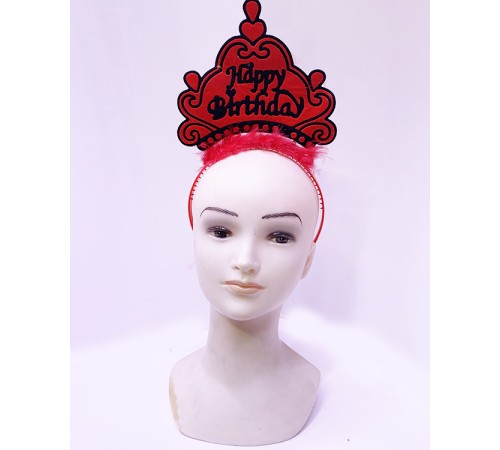Happy Birthday Neon Kırmızı Renk Doğum Günü Tacı 24x15 cm Happy Birthday Neon Kırmızı Renk Doğum Günü Tacı 24x15 cm