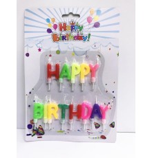 Happy Birthday Yazılabilen Rengarenk Doğum Günü Mumu