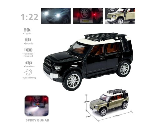 HCL-510A Çek Bırak 1:22 Sesli Ve Işıklı Buharlı DF Metal Jeep HCL-510A Çek Bırak 1:22 Sesli Ve Işıklı Buharlı DF Metal Jeep