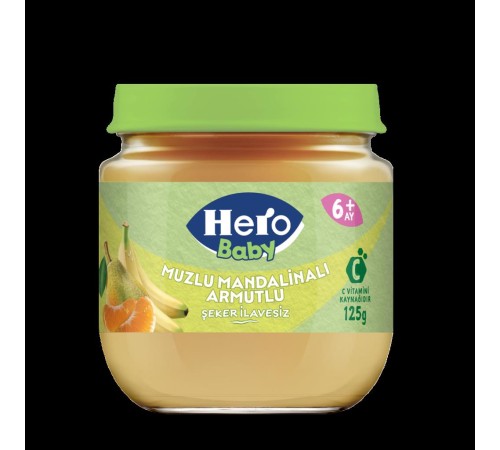 Hero Baby Muzlu Mandalinalı Armutlu Kavanoz Mama 125 Gr Hero Baby Muzlu Mandalinalı Armutlu Kavanoz Mama 125 Gr