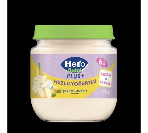 Hero Baby Muzlu Yoğurtlu Kavanoz Mama 120 Gr Hero Baby Muzlu Yoğurtlu Kavanoz Mama 120 Gr