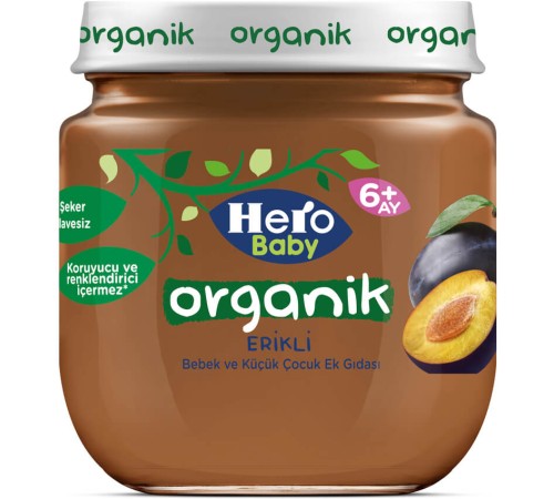 Hero Baby Organik Erik Püresi Kavanoz Mama 120 Gr Hero Baby Organik Erik Püresi Kavanoz Mama 120 Gr