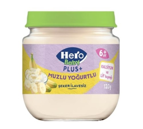 Hero Baby Plus Muzlu Yoğurtlu Kavanoz Mama 120 Gr Hero Baby Plus Muzlu Yoğurtlu Kavanoz Mama 120 Gr