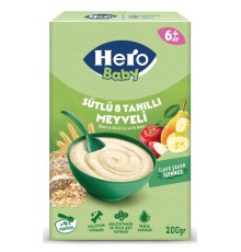 Hero Baby Sütlü 8 Tahıllı Meyveli Kaşık Mama 200 Gr