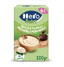 Hero Baby Sütlü 8 Tahıllı Peynirli Pekmezli Kaşık Mama 200 Gr