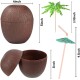 Hindistan Cevizi Hawaii Luau Aloha Pipetli İçecek Kabı Bardak 10x13 cm 1 Adet