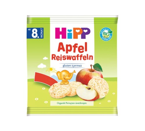  p Organik Elmalı Pirinçli Bebek Gofreti 30 Gr