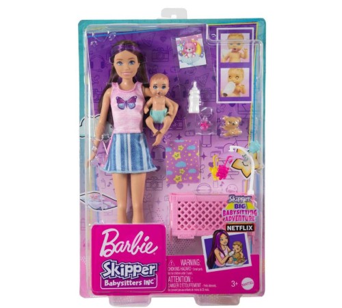 HJY33 Mavi Saçlı Skipper Bebek Bakıcısı ve Oyun Seti HJY33 Mavi Saçlı Skipper Bebek Bakıcısı ve Oyun Seti