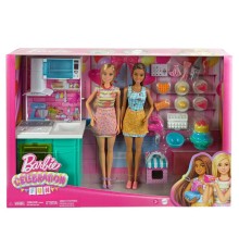 HJY94 Barbie Brooklyn ve Malibu Pasta Yapıyor Oyun Seti