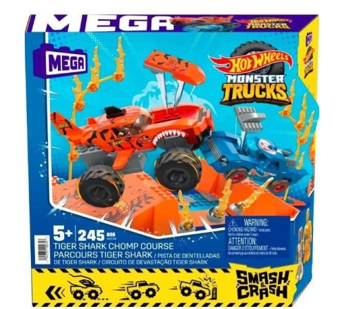 HKF88 MEGA™ Hot Wheels® Smash n Crash Tiger Shark Çarpışma Seti 245 parça +5 yaş HKF88 MEGA™ Hot Wheels® Smash n Crash Tiger Shark Çarpışma Seti 245 parça +5 yaş