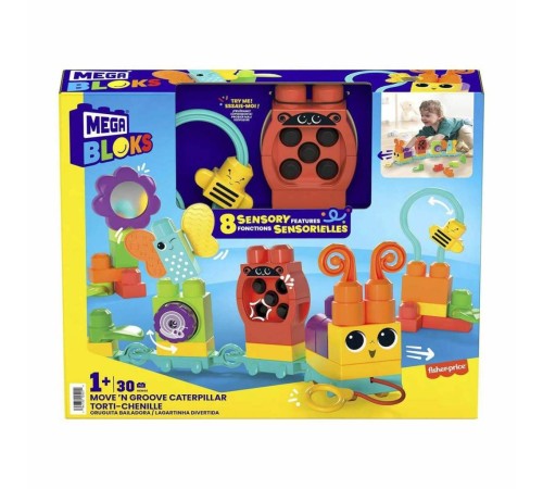 HKN44 MEGA BLOKS® Hareketli Duyusal Gelişim Tırtılı 30 parça +1 yaş HKN44 MEGA BLOKS® Hareketli Duyusal Gelişim Tırtılı 30 parça +1 yaş