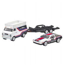 Hot Wheels Car Culture Team Transport DMC DeLorean & HW Rally Hauler Diecast Car