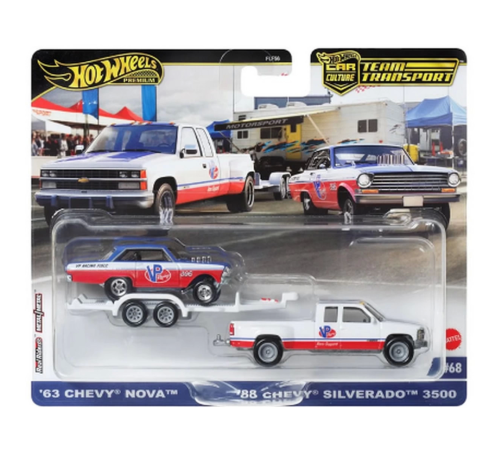 Hot Wheels Team Transport 63 Nova 88 Chevy Silverado 3500 HRV42 Hot Wheels Team Transport 63 Nova 88 Chevy Silverado 3500 HRV42