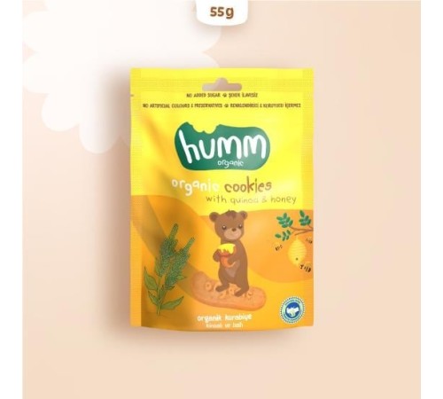 Humm Organik Ballı ve Kinoalı Kurabiye 55 Gr Humm Organik Ballı ve Kinoalı Kurabiye 55 Gr