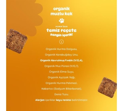 Humm Organik Glutensiz Vegan Muzlu Kek 30 Gr Humm Organik Glutensiz Vegan Muzlu Kek 30 Gr