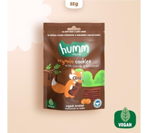 Humm Organik Keçiboynuzlu ve Fındıklı Vegan Kurabiye 55 Gr Humm Organik Keçiboynuzlu ve Fındıklı Vegan Kurabiye 55 Gr