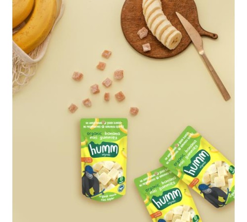 Humm Organik Muzlu Glutensiz Vegan Mini Küpler 30 Gr Humm Organik Muzlu Glutensiz Vegan Mini Küpler 30 Gr