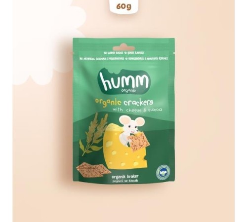 Humm Organik Peynirli Kinoalı Kraker 60 Gr Humm Organik Peynirli Kinoalı Kraker 60 Gr