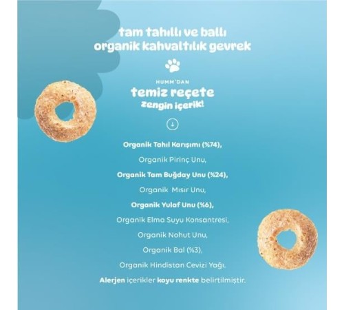 Humm Organik Tam Tahıllı ve Ballı Kahvaltılık Gevrek 80 Gr Humm Organik Tam Tahıllı ve Ballı Kahvaltılık Gevrek 80 Gr