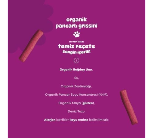 Humm Organik Vegan Pancarlı Grissini 55 Gr Humm Organik Vegan Pancarlı Grissini 55 Gr
