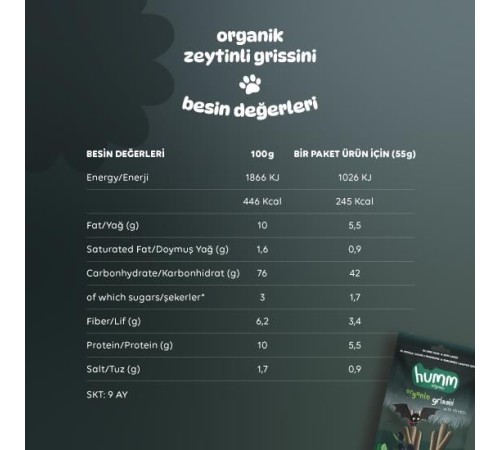 Humm Organik Vegan Zeytinli Grissini 55 Gr Humm Organik Vegan Zeytinli Grissini 55 Gr