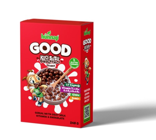 Hünnap Keçi Sütlü Çikolata ve Vitamin Tahıllı Glutensiz Gevrek 240 Gr Hünnap Keçi Sütlü Çikolata ve Vitamin Tahıllı Glutensiz Gevrek 240 Gr